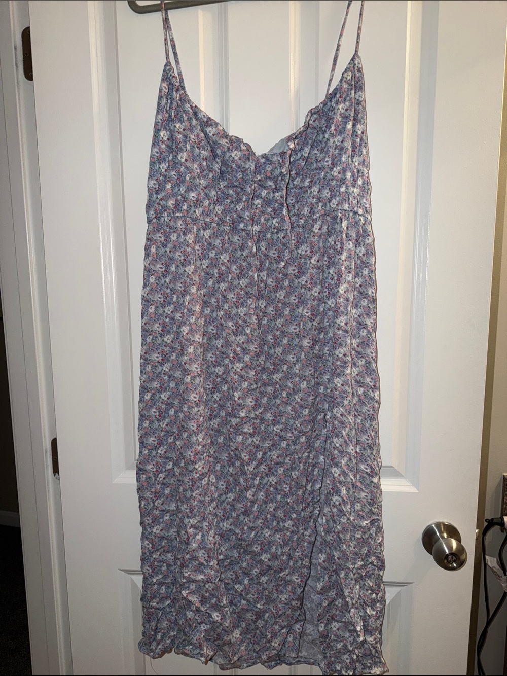 Aeropostale Blue Floral Maxi Dress with Spaghetti Straps